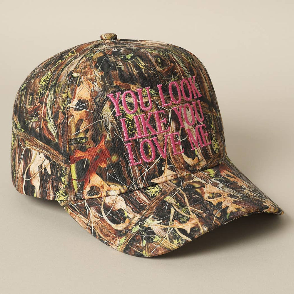 You Look Like You Love Me Embroidery Camo Hat Fashion City