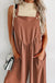 Gold Flame Textured Buttoned Straps Ruched Wide Leg Jumpsuit Dear lover
