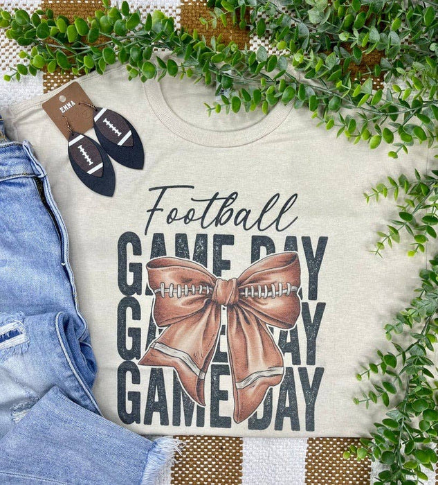 Football Game Day Bow Tee