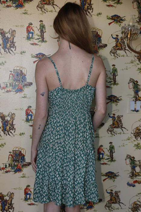 CACTUS PRINT SPAGHETTI STRAP SUNDRESS