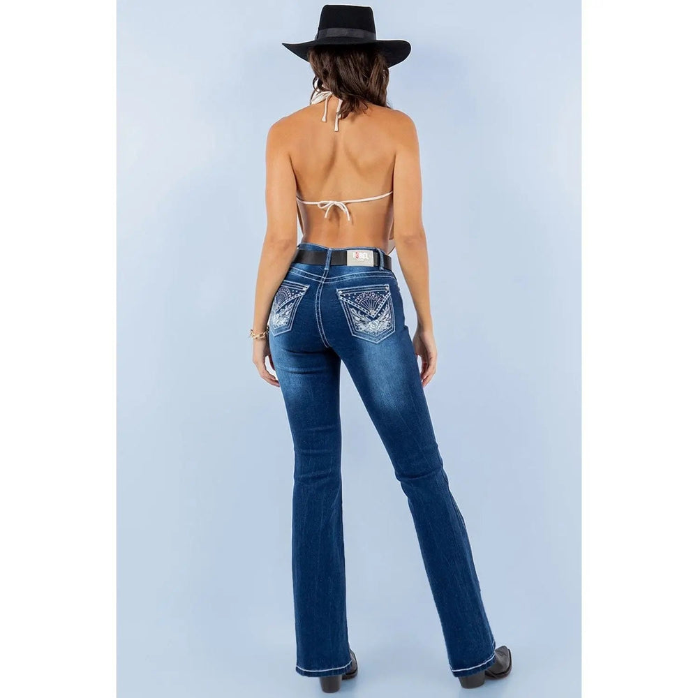 Embroidered Boot Cut Jeans - LECCE