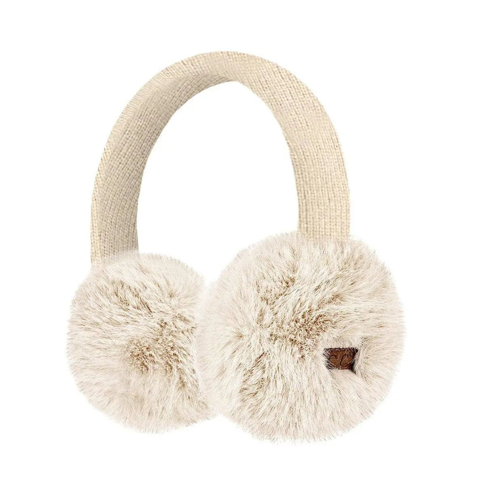 EMS0155 Faux Mink Fur Knitted Earmuffs - LECCE