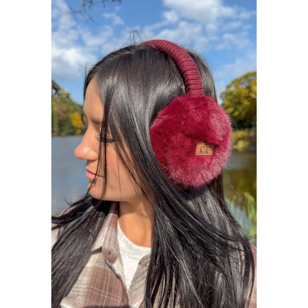 EMS0155 Faux Mink Fur Knitted Earmuffs - LECCE