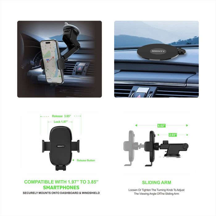 Mighty Wireless Windshield and Dashmount Car Holder MK04