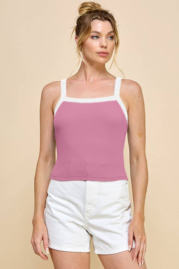 Contrast Binding Tank Top