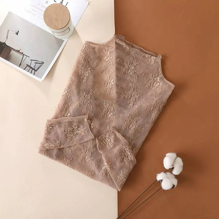 Floral Lace Sheer Mesh Layering Top