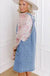 Beau Blue Wide Strap Button Front Pocketed Denim Mini Dress Dear lover