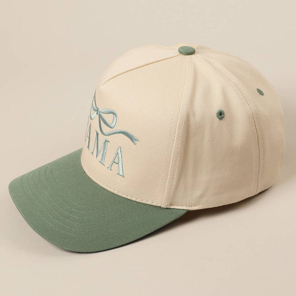 MAMA Ribbon Embroidered Two-Tone Trucker Hat Fashion City