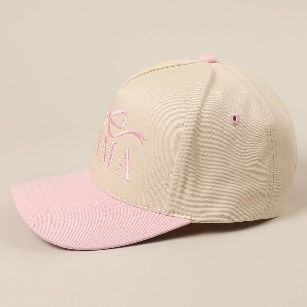 MAMA Ribbon Embroidered Two-Tone Trucker Hat Fashion City