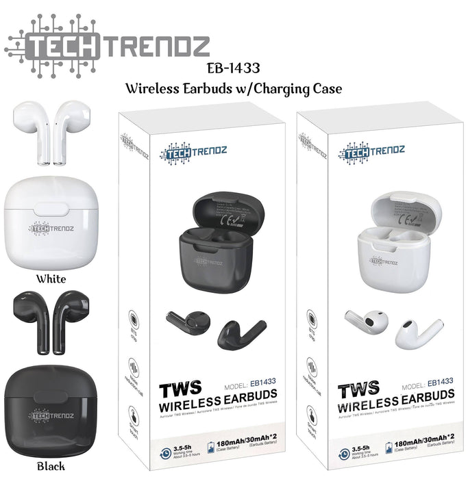 Earbuds w/Case - Compatible with All Smartphones