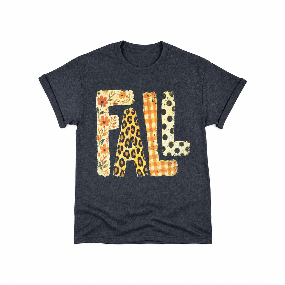 Fall Graphic Tee centered smaller on pure white background