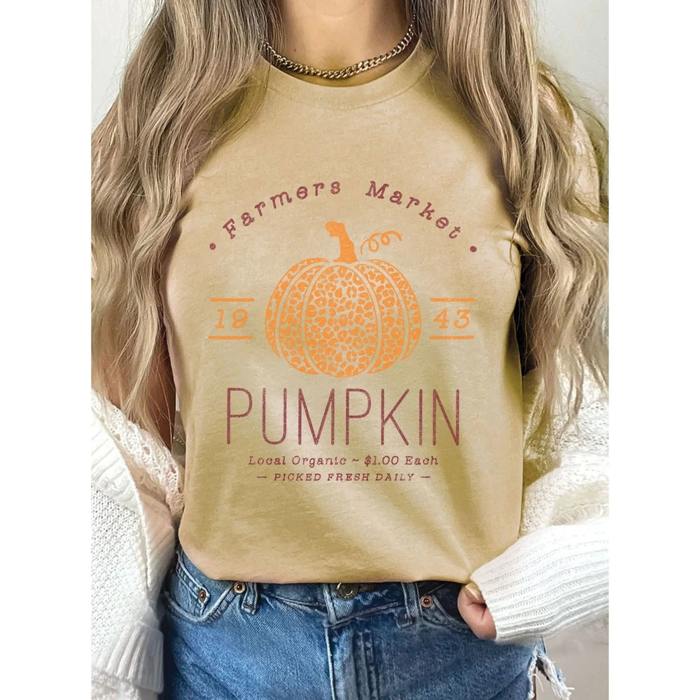 Farmers Market Pumpkin Graphic T-shirts - LECCE
