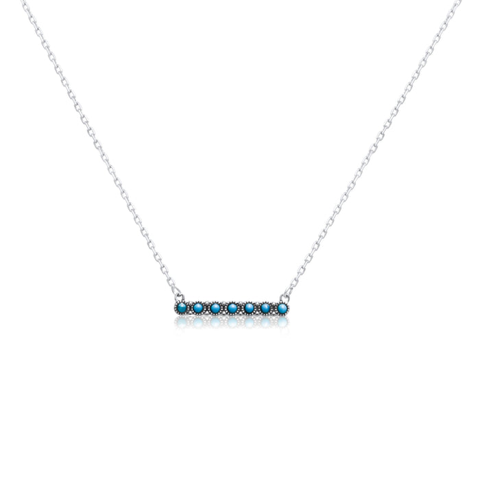 WESTERN 925 STERLING SILVER TURQUOISE BAR NECKLACE Snowing West