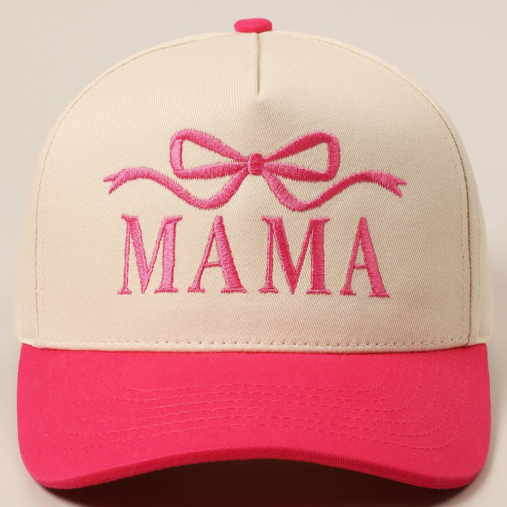 MAMA Ribbon Embroidered Two-Tone Trucker Hat Fashion City