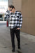Flannel - Button Down - Plaid - Fornt Pockets - LECCE