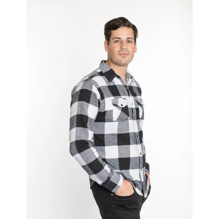Flannel - Button Down - Plaid - Fornt Pockets - LECCE