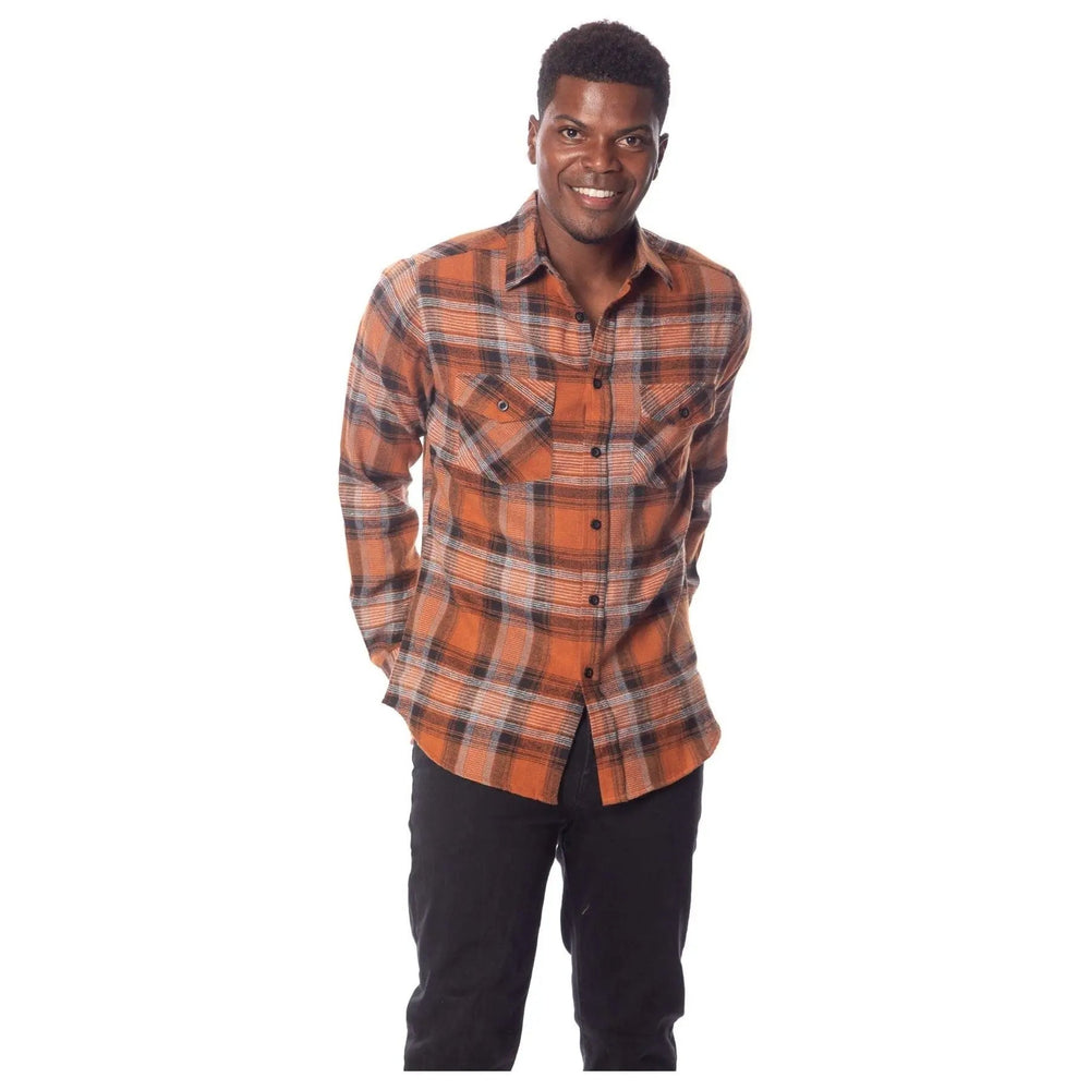 Flannel - Long Sleeve - Plaid - Front Pockets - LECCE