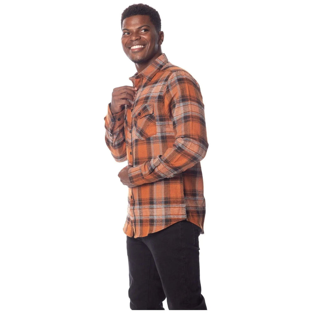 Flannel - Long Sleeve - Plaid - Front Pockets - LECCE