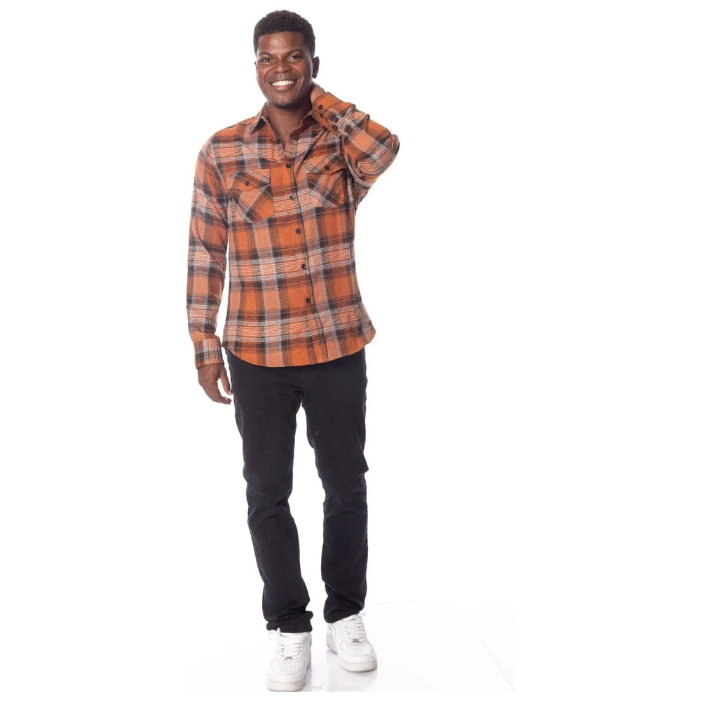 Flannel - Long Sleeve - Plaid - Front Pockets - LECCE