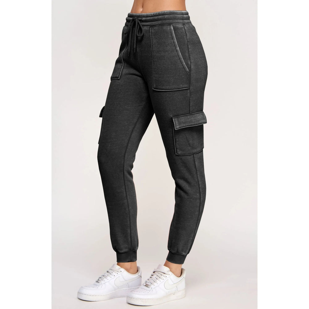 Fleece Burnout High Rise Cargo Jogger - LECCE