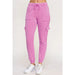 Fleece Burnout High Rise Cargo Jogger - LECCE