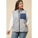 Fleece Zip - Up Vest Featuring Pocket Detail at Side - LECCE