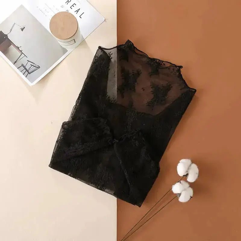 Floral Lace Sheer Mesh Layering Top - LECCE