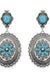 Floral Scalloped Concho Turquoise Western Earrings - LECCE
