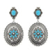 Floral Scalloped Concho Turquoise Western Earrings - LECCE