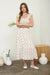 Floral Tile Print Smocked Midi Dress - LECCE
