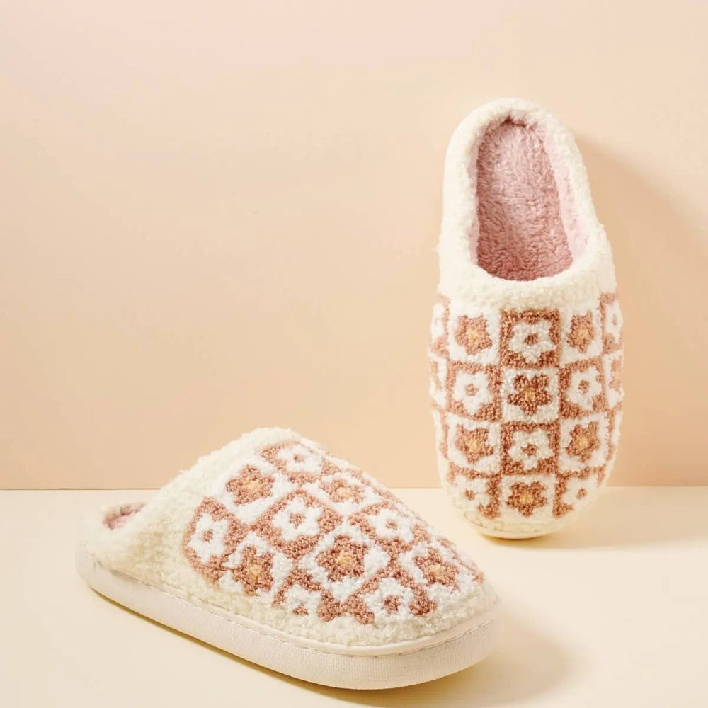 Flower Color Block Home Slippers - LECCE