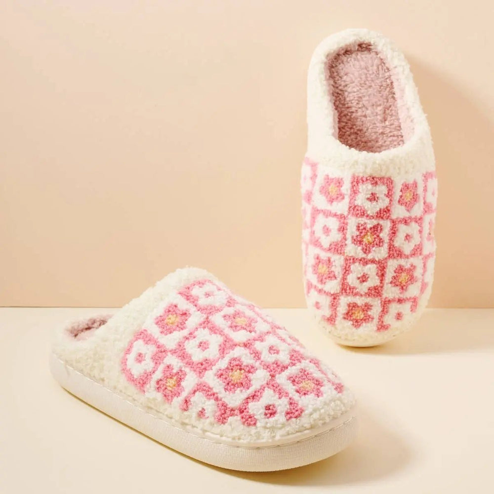 Flower Color Block Home Slippers - LECCE