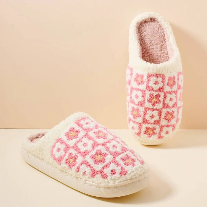 Flower Color Block Home Slippers - LECCE