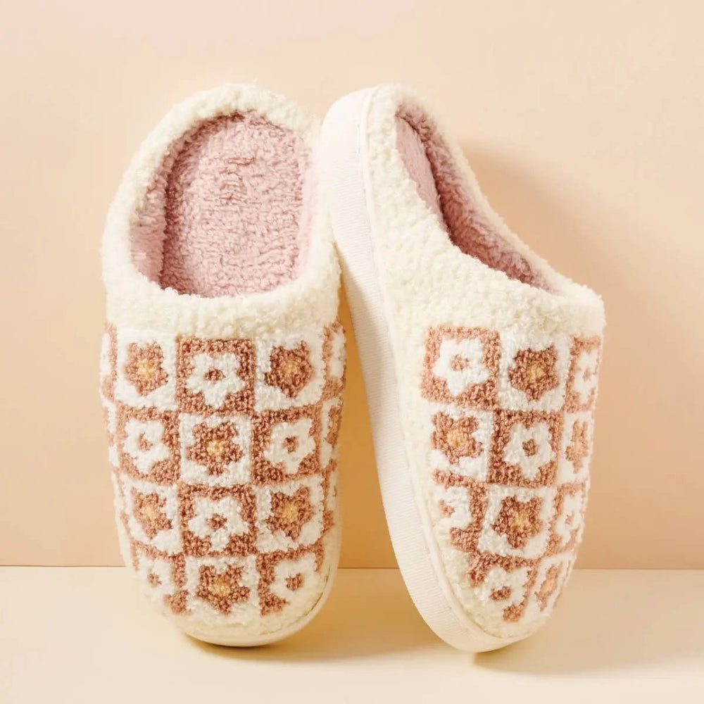 Flower Color Block Home Slippers - LECCE