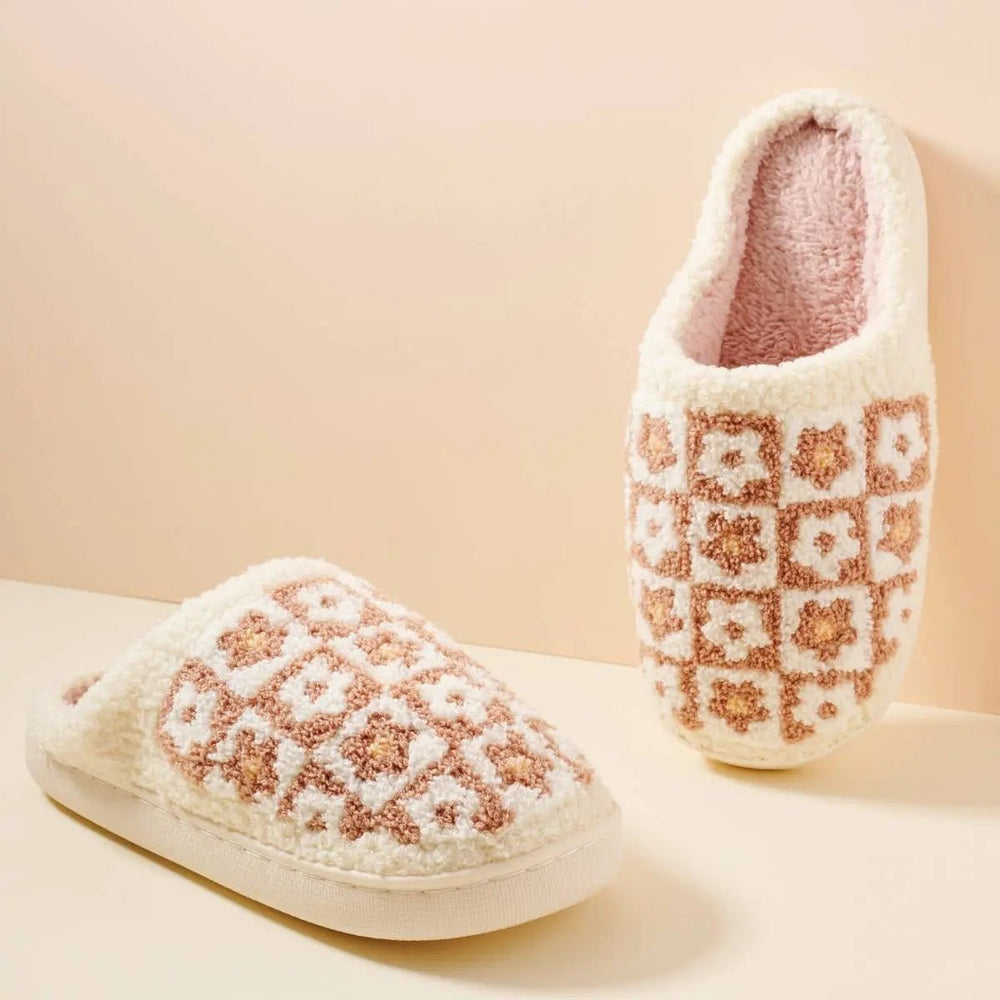 Flower Color Block Home Slippers - LECCE