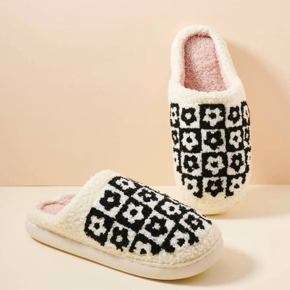 Flower Color Block Home Slippers - LECCE