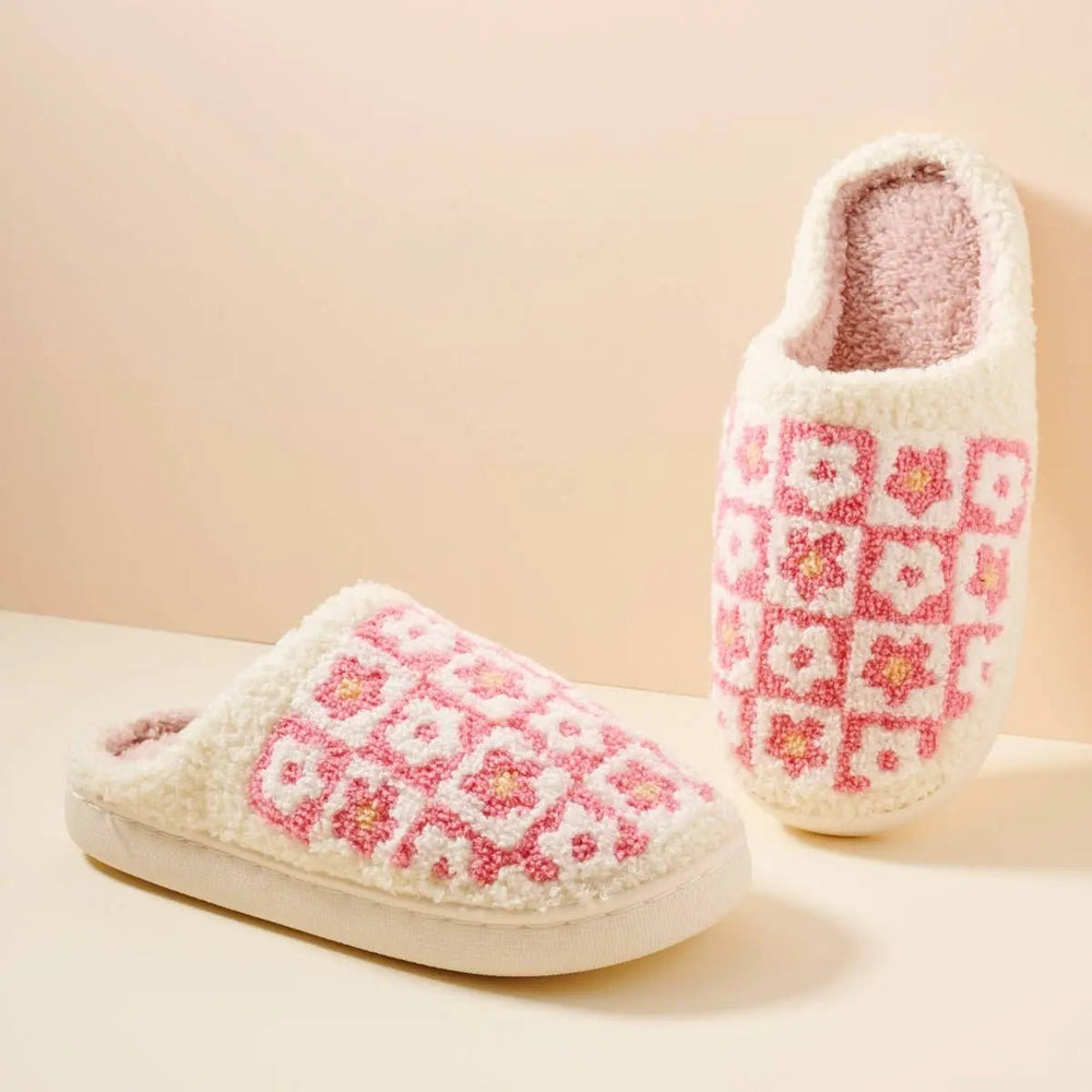 Flower Color Block Home Slippers - LECCE