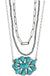 Flower Gemstone Navajo Pearl Choker Necklace - LECCE