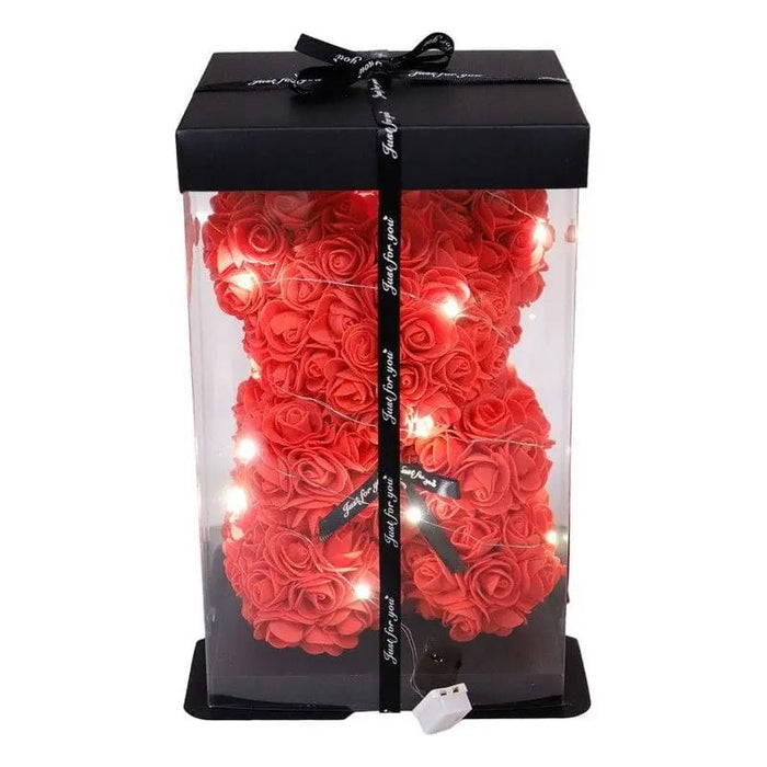 Forever LED Light - Up Rose Teddy Bear with Gift Box - LECCE