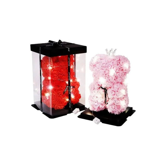 Forever LED Light - Up Rose Teddy Bear with Gift Box - LECCE