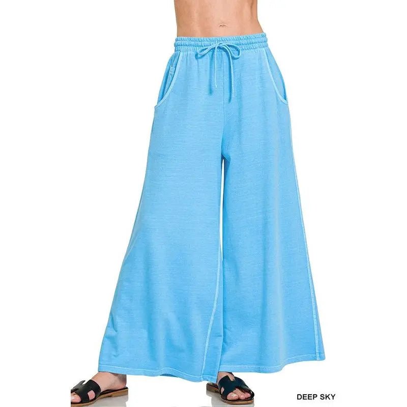 French Terry Enzyme Wash Pants - LECCE