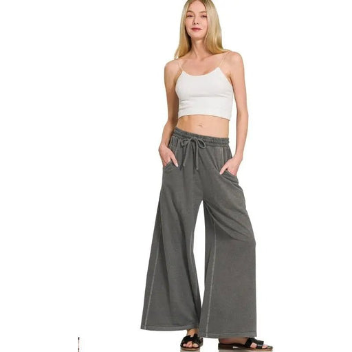 French Terry Enzyme Wash Pants - LECCE