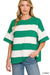 French Terry Striped Exposed Seam Top - K Green