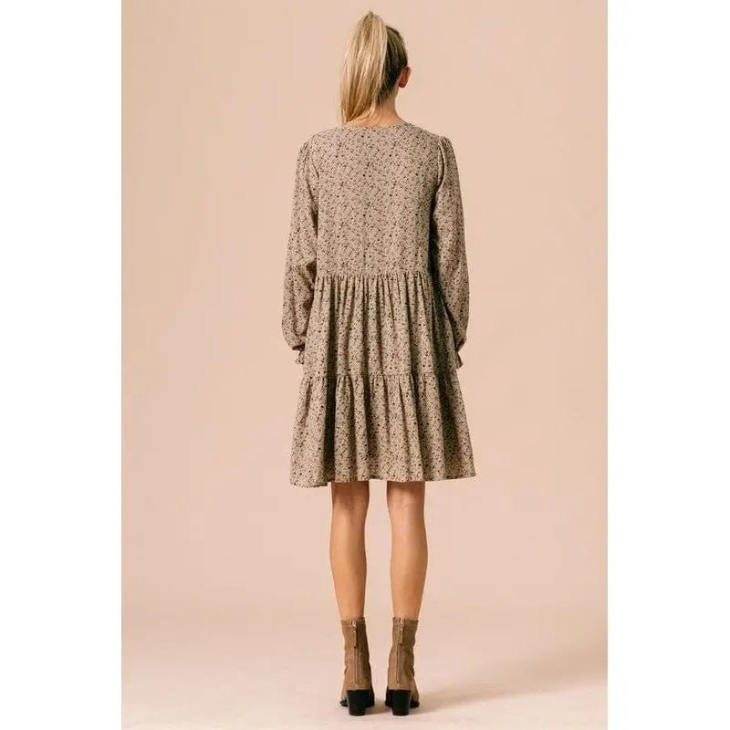 Frilled Printed Dress - LECCE