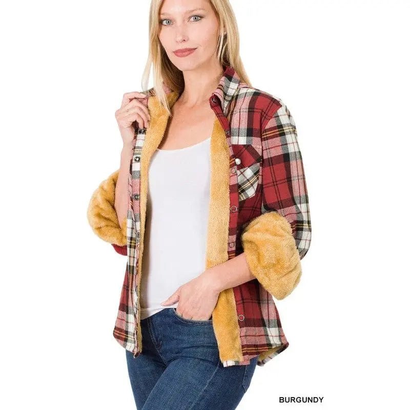 Fur Lined Plaid Shirt - LECCE