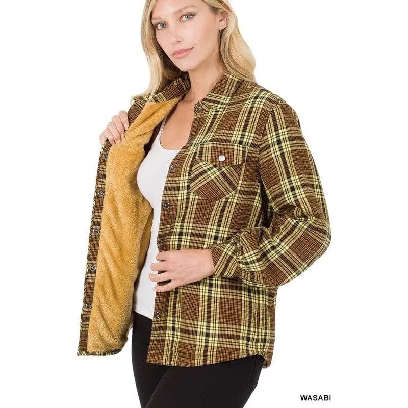 Fur Lined Plaid Shirt - LECCE