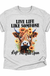 Live Life Like Someone Left the Gate Open Graphic Tee enlarged on white background