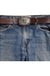Genuine Leather belt with Antique Silver Buckle - LECCE