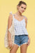 Gingham V Neck Top - LECCE