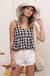 Gingham V Neck Top - LECCE